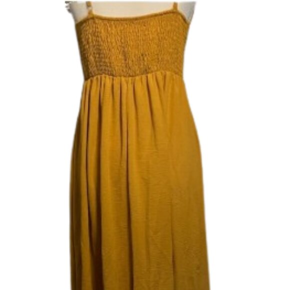 Mustard Tie-Front Midi Dress Shein women's size 6 - Picture 3 of 8